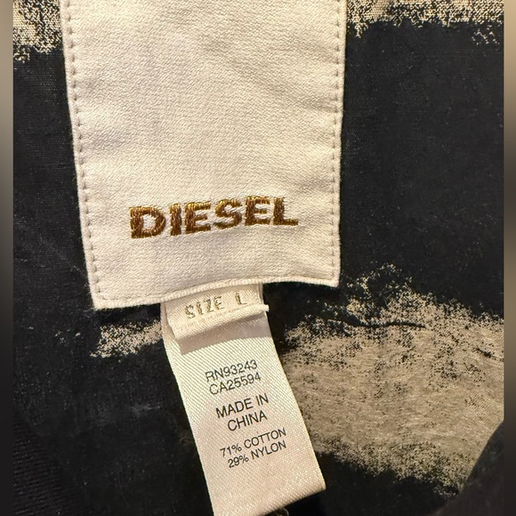 Diesel vintage button front field style jacket Black size LRG - Picture 4 of 8